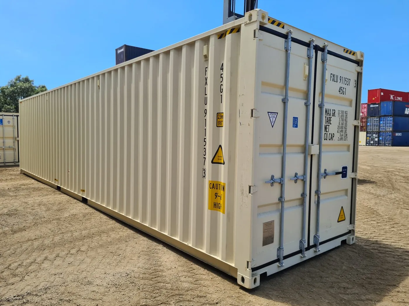 Range of shipping containers